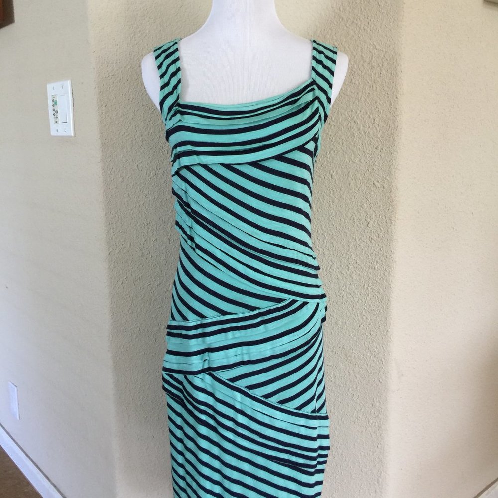 CYNTHIA ROWLEY Midi Striped Bodycon Dress NWOT Med